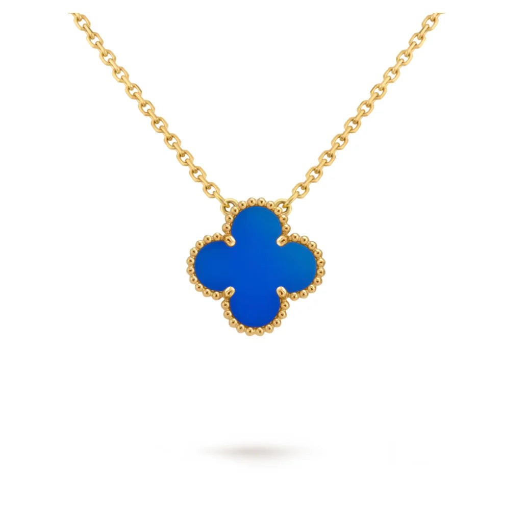 Single Clover Necklace - Agate