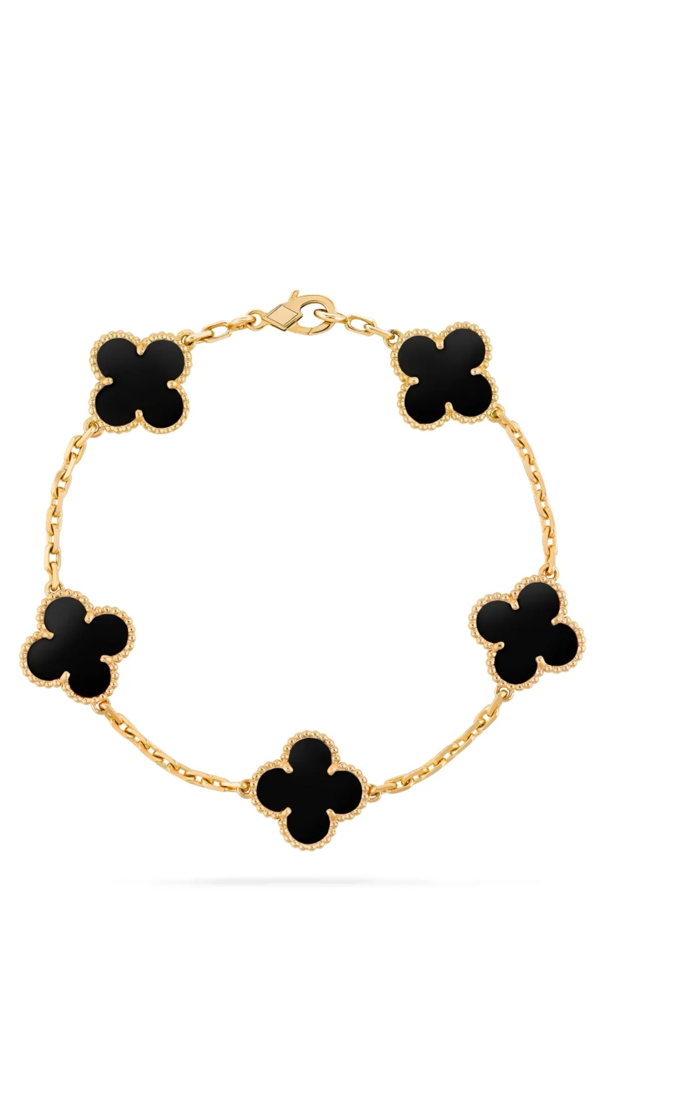 Black Onyx - 5 Clover Bracelet